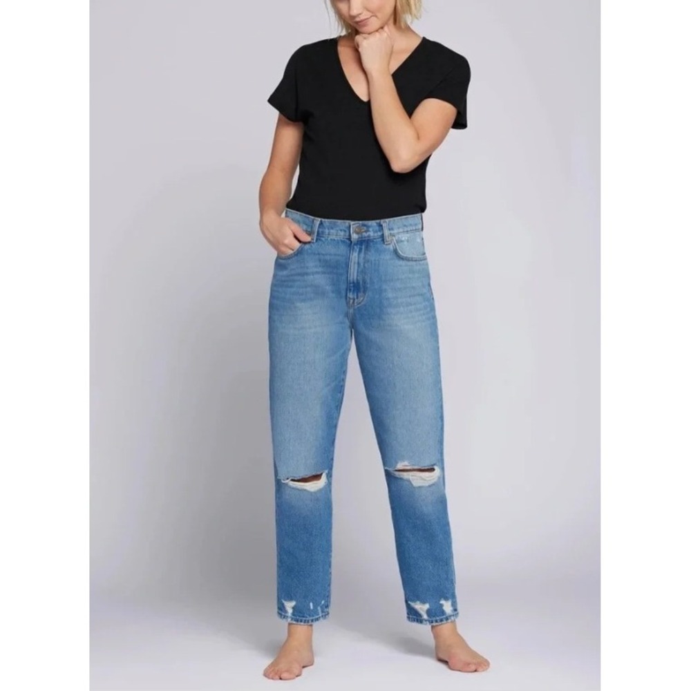 CURRENT/ELLIOTT The Boyfriend Jeans size 27 Distressed‎ High Rise in Cloudburst